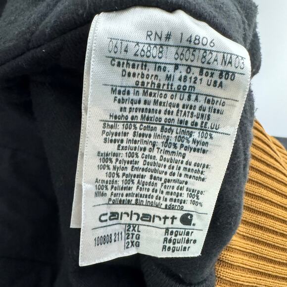 Carhartt Canvas Jacket Zip Hooded Lined Embroidered Alabama Football Size 2XL - Picture 8 of 8